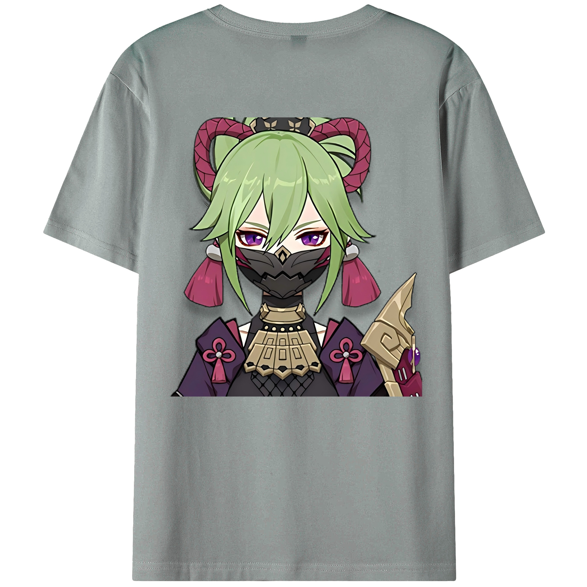 げんし神  久岐忍 くき しのぶ genshin Kuki Shinobu 綿100％ メンズ半袖Tシャツ（バックプリント） 通気性